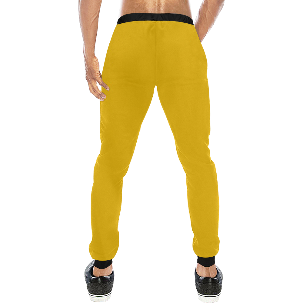 DMP Music Joggers Black/Yellow Men's All Over Print Sweatpants (Model L11)