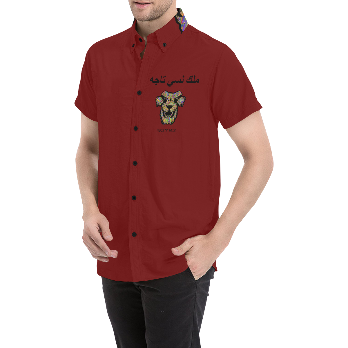 92782 Panama Red Men's All Over Print Short Sleeve Shirt (Model T53)