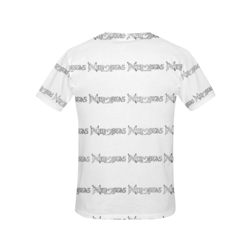 NUMBERS Collection Mini Logos White All Over Print T-Shirt for Women (USA Size) (Model T40)