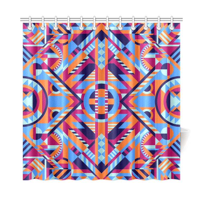 Modern Geometric Pattern Shower Curtain 72"x72"