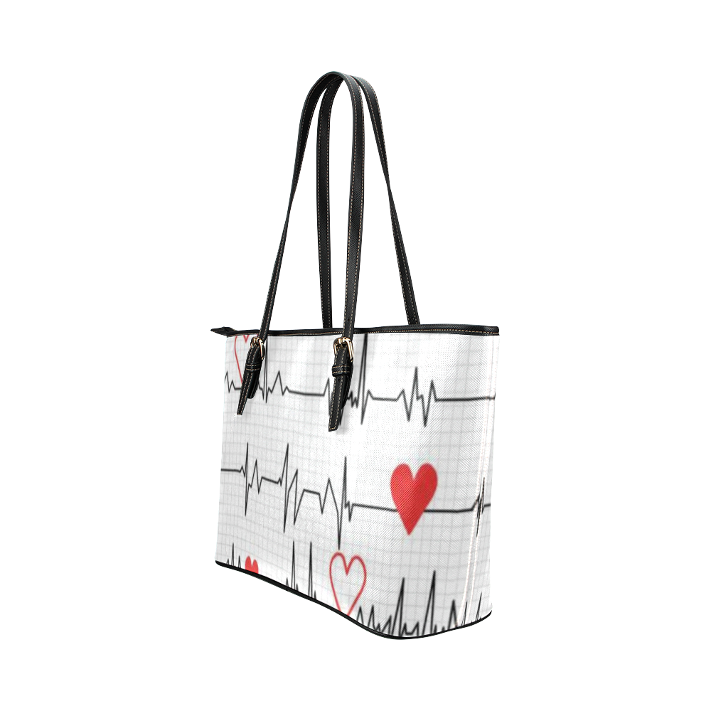 Ekg Leather Tote Bag/Small (Model 1651)