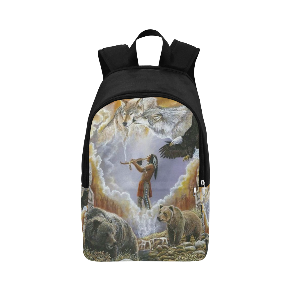 One With Nature Peace Pipe Fabric Backpack for Adult (Model 1659)
