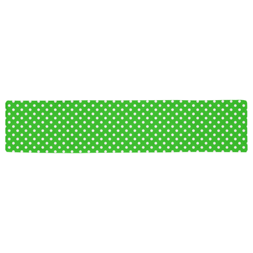Green polka dots Table Runner 16x72 inch