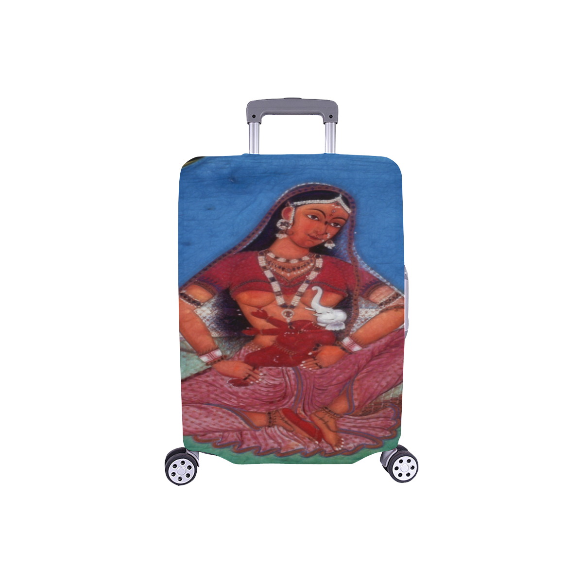 Deity Parvati with her Son Ganesha Luggage Cover/Small 18"-21"