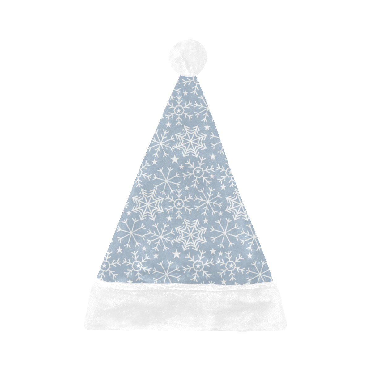 Snowflakes Stars pattern White Blue Santa Hat