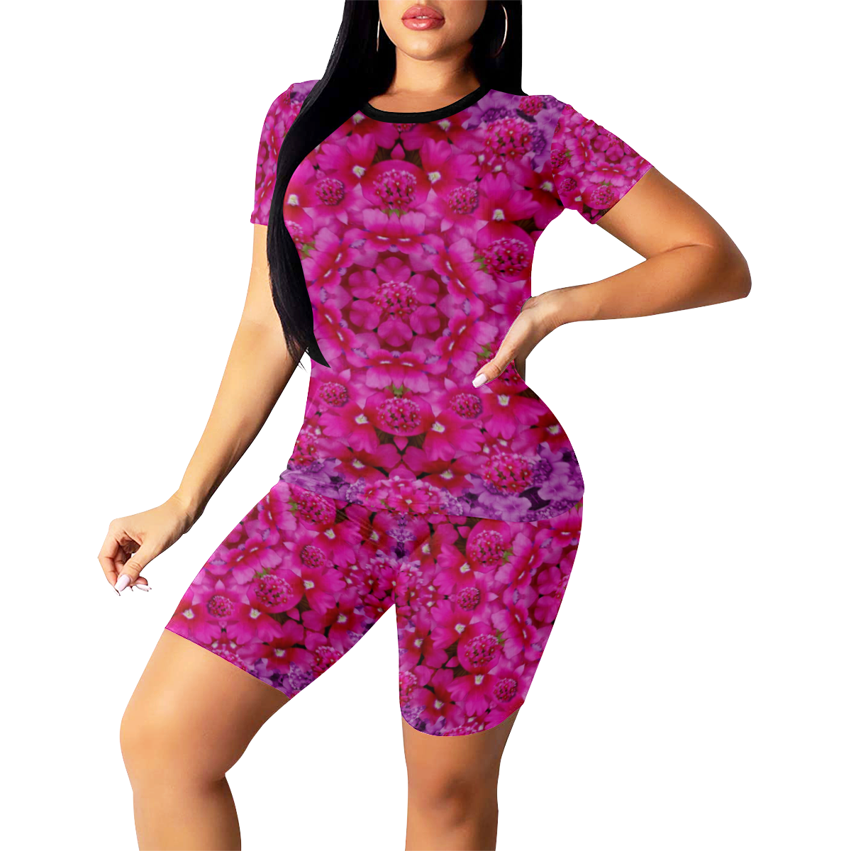 flower suprise to love and enjoy Women's Short Yoga Set
