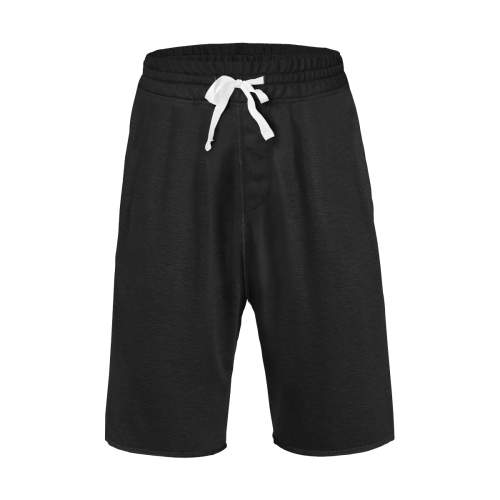 Solid Black Men's All Over Print Casual Shorts (Model L23)