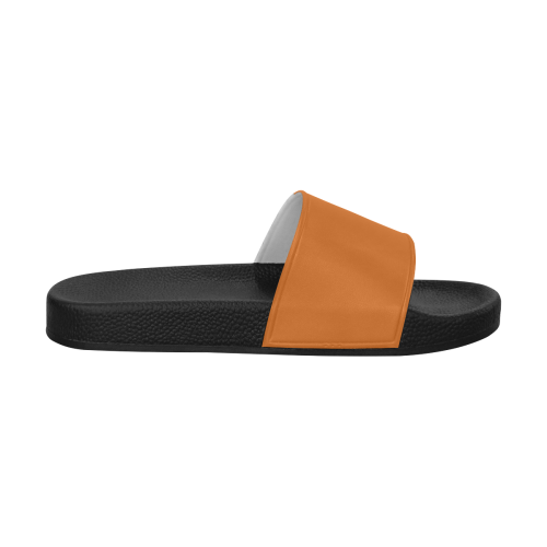 color chocolate Men's Slide Sandals/Large Size (Model 057)