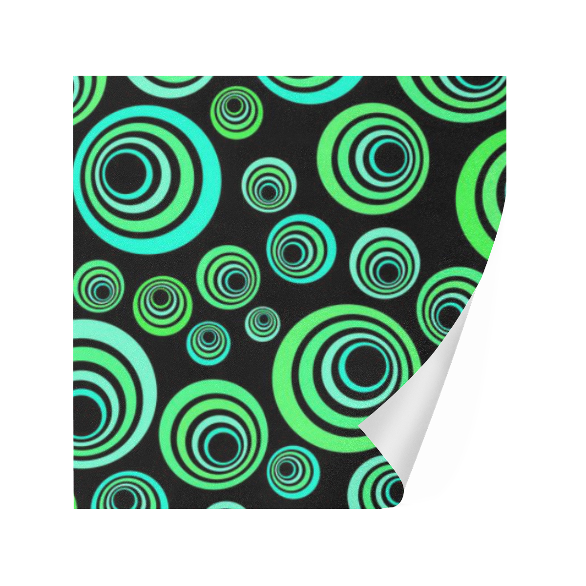 Crazy Fun Neon Blue & Green retro pattern Gift Wrapping Paper 58"x 23" (5 Rolls)