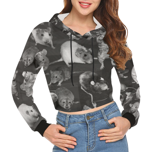 LEGGINGS All Over Print Crop Hoodie for Women (Model H22)