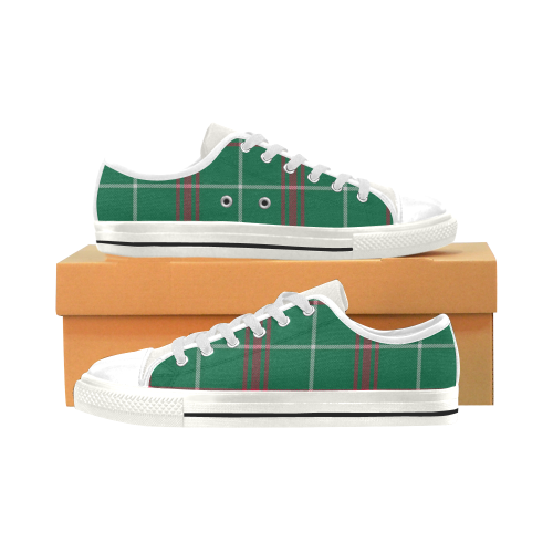 Welsh National Tartan Low Top Canvas Shoes for Kid (Model 018)
