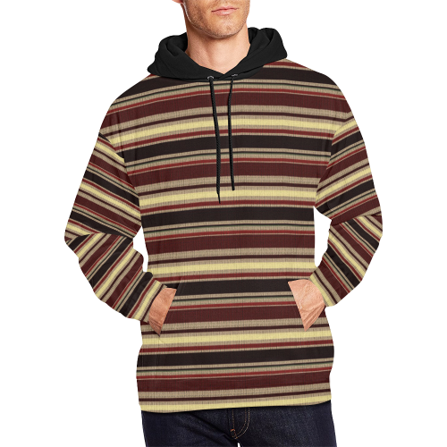 Dark textured stripes All Over Print Hoodie for Men/Large Size (USA Size) (Model H13)