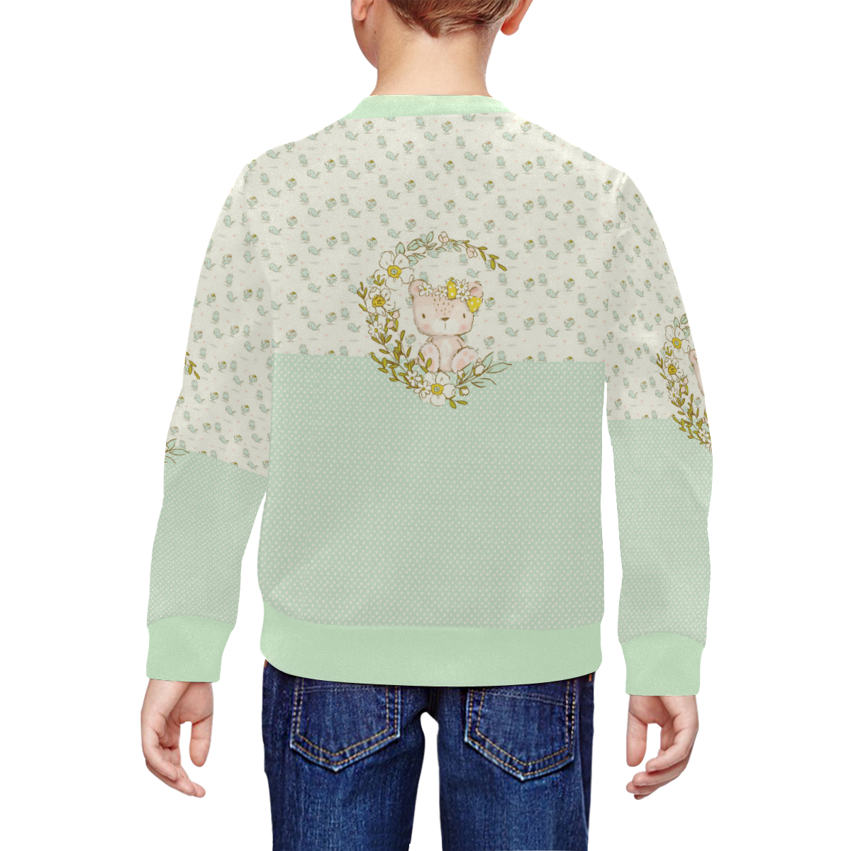 I love my Teddy All Over Print Crewneck Sweatshirt for Kids (Model H29)
