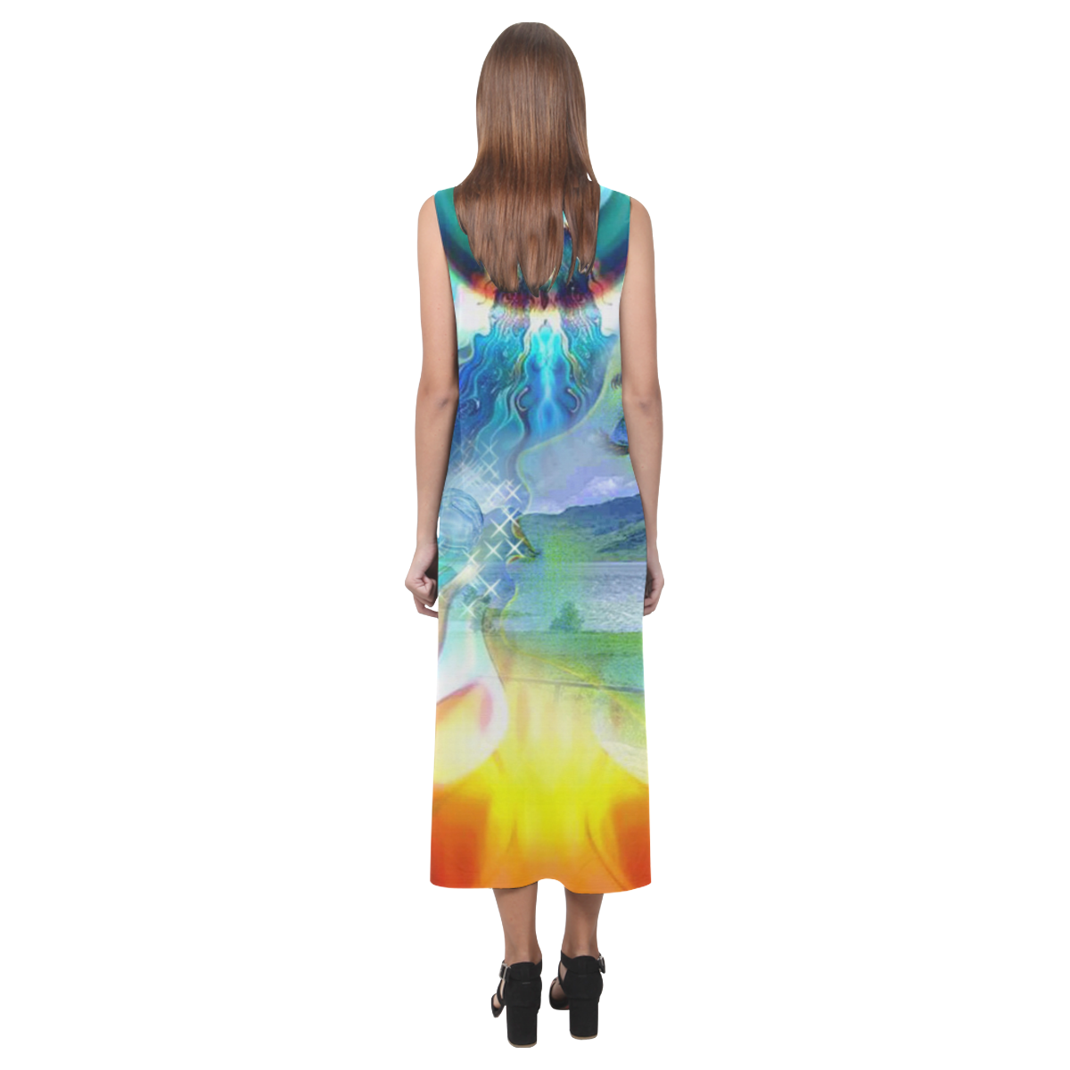 Soul vibrations Phaedra Sleeveless Open Fork Long Dress (Model D08)