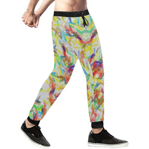 Colorful brush strokes Men's All Over Print Sweatpants (Model L11)