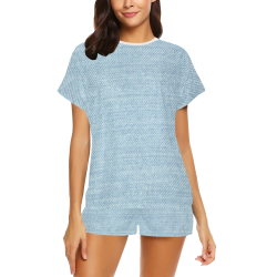 Stonewash Denim Women's Short Pajama Set