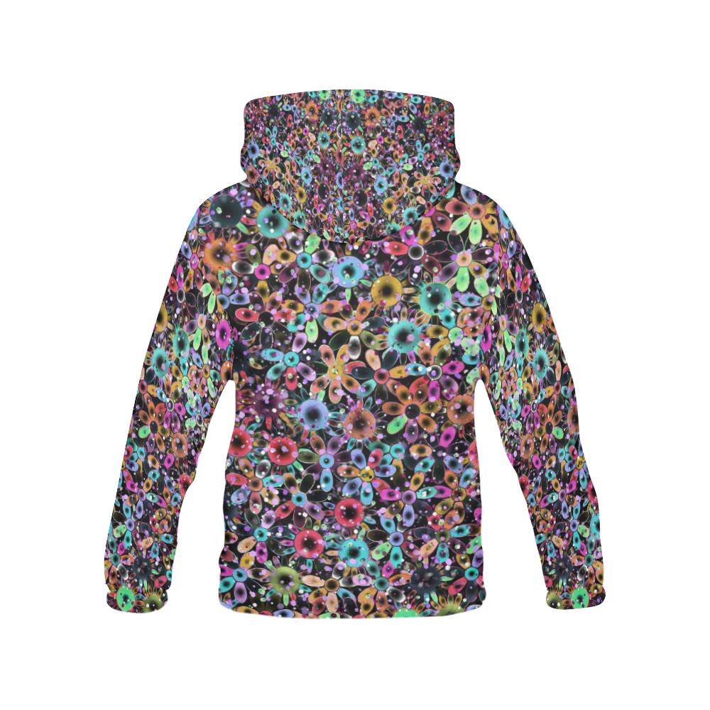 Vivid floral pattern 4181C by FeelGood All Over Print Hoodie for Women (USA Size) (Model H13)