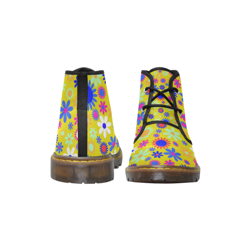 FLORAL DESIGN 5 Women's Canvas Chukka Boots/Large Size (Model 2402-1)