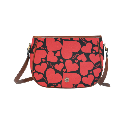 Love Red Hearts Saddle Bag/Large (Model 1649)