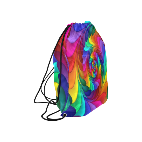 RAINBOW CANDY SWIRL Large Drawstring Bag Model 1604 (Twin Sides)  16.5"(W) * 19.3"(H)