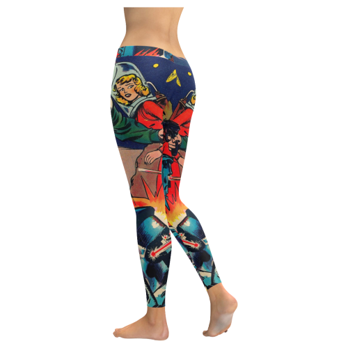 Battle in Space Women's Low Rise Leggings (Invisible Stitch) (Model L05)