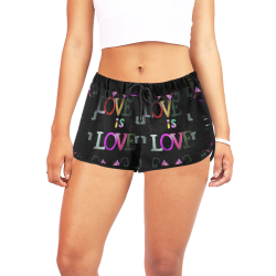 Love is Love by Nico Bielow Women's All Over Print Relaxed Shorts (Model L19)