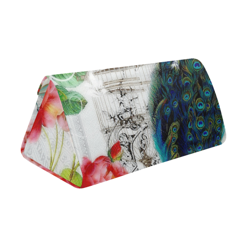 peacock and roses Custom Foldable Glasses Case