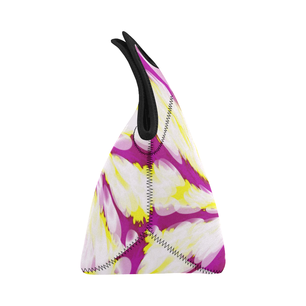 Pink Yellow Tie Dye Swirl Abstract Neoprene Lunch Bag/Small (Model 1669)