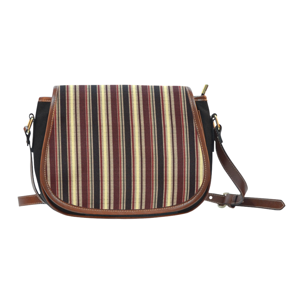 Dark textured stripes Saddle Bag/Small (Model 1649)(Flap Customization)