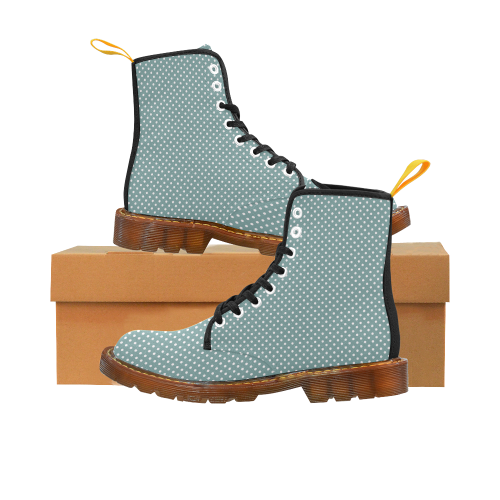 Silver blue polka dots Martin Boots For Women Model 1203H