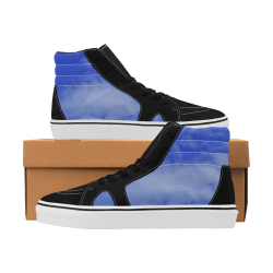 Blue Clouds Men's High Top Skateboarding Shoes (Model E001-1)