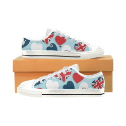 Heart Low Top Canvas Shoes for Kid (Model 018)