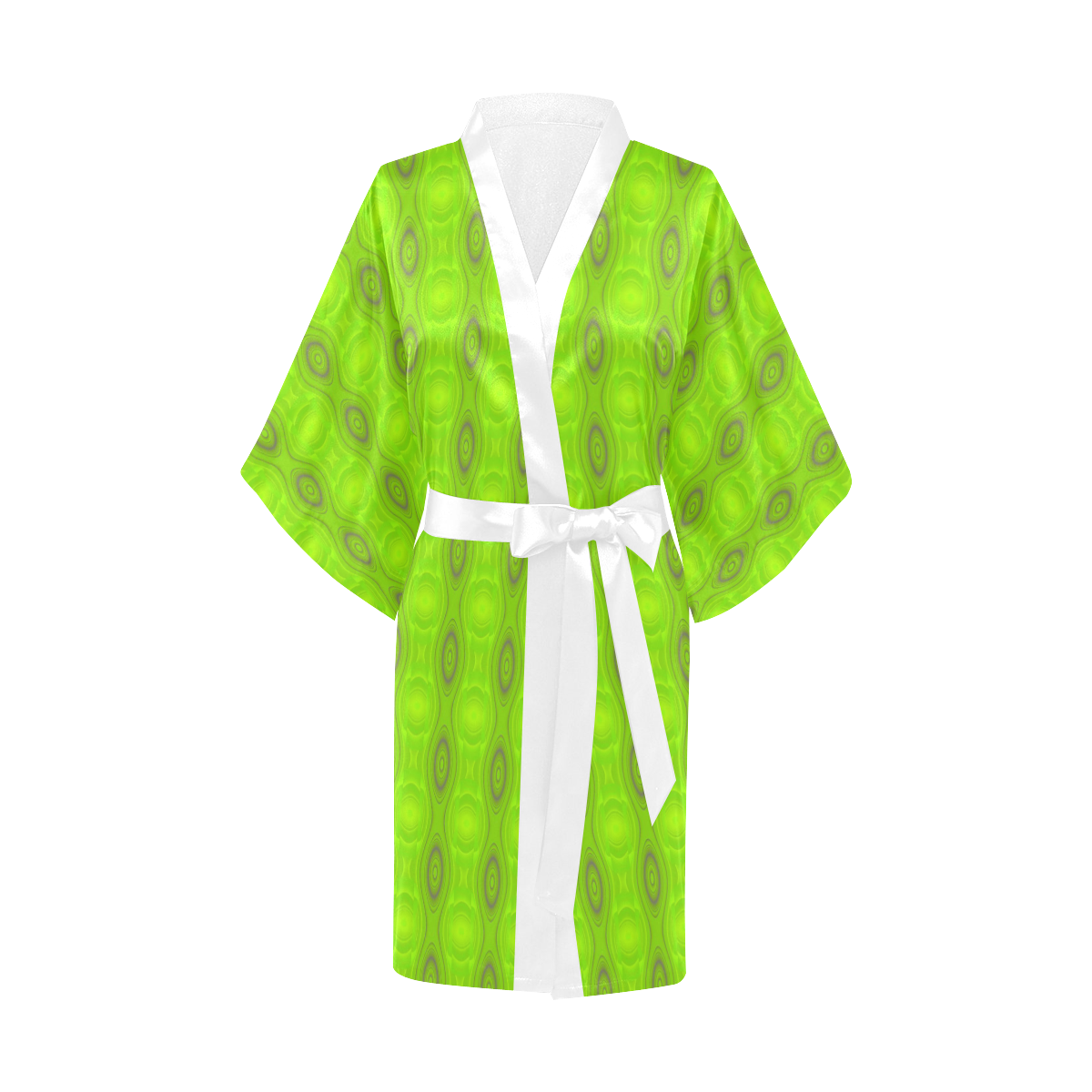 Green Abstract Retro Kimono Robe