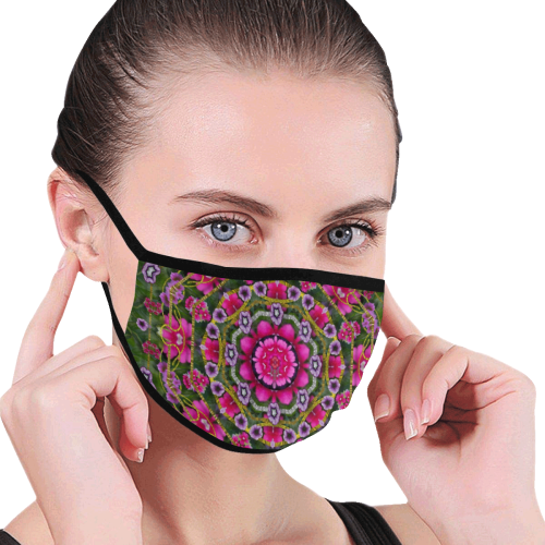 fantasy floral wreath in the green summer  leaves Mouth Mask