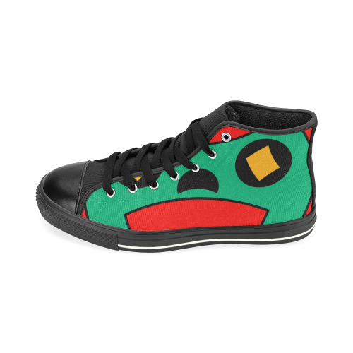 African Scary Tribal High Top Canvas Shoes for Kid (Model 017)
