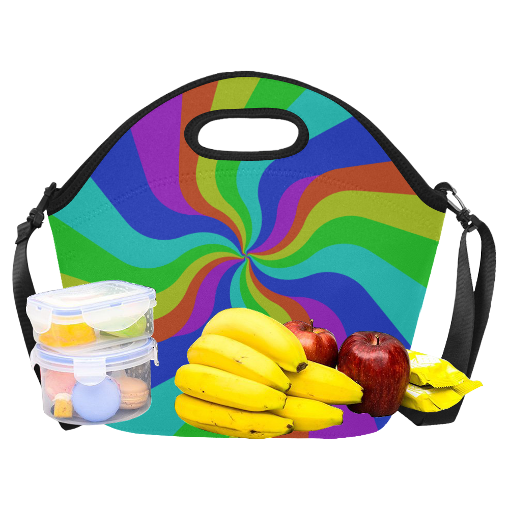 Rainbow storm Neoprene Lunch Bag/Large (Model 1669)
