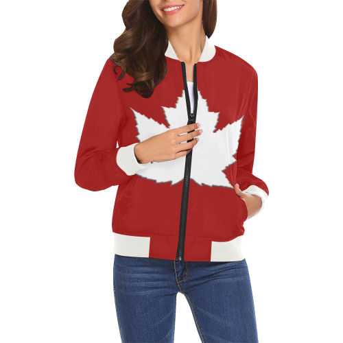 Canada Bomber Jackets - Women's All Over Print Bomber Jacket for Women (Model H19)