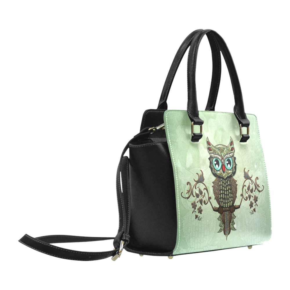 Wonderful owl, diamonds Classic Shoulder Handbag (Model 1653)