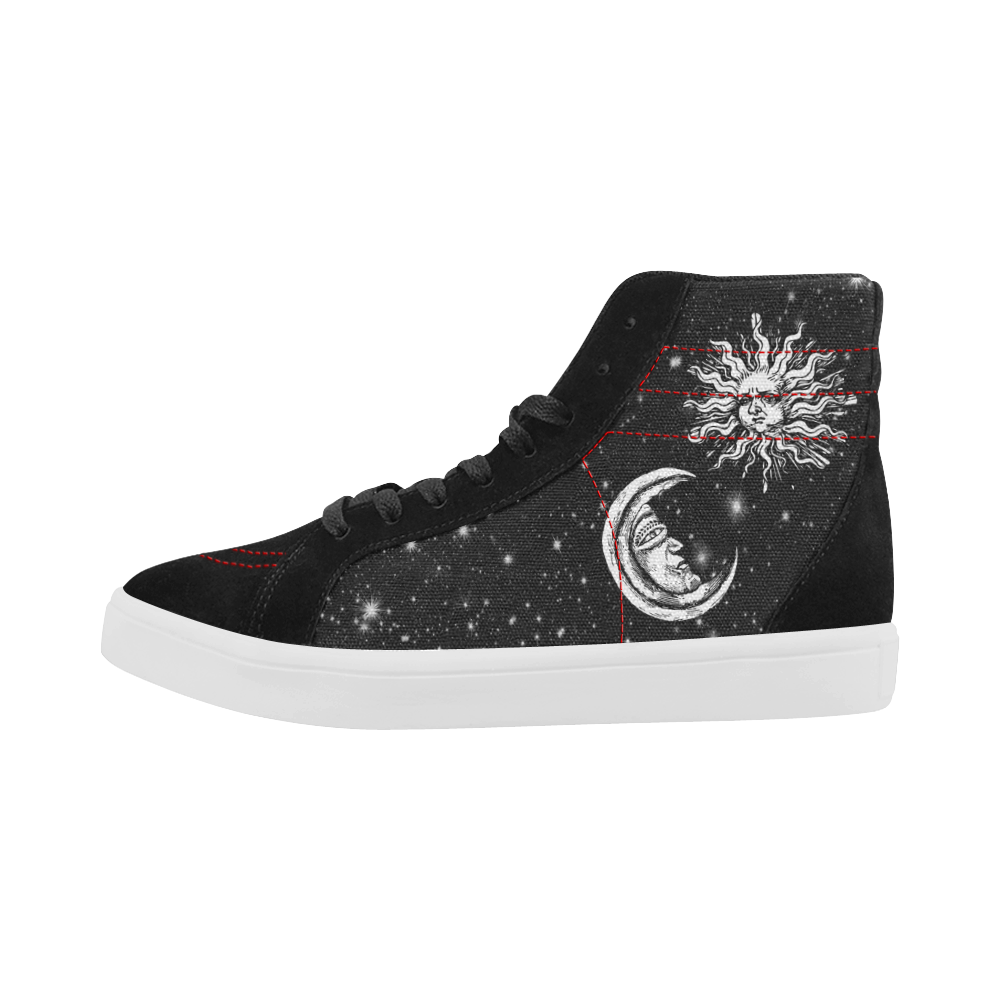 Mystic  Moon and Sun Capricorn High Top Casual Shoes for Men (Model 037)
