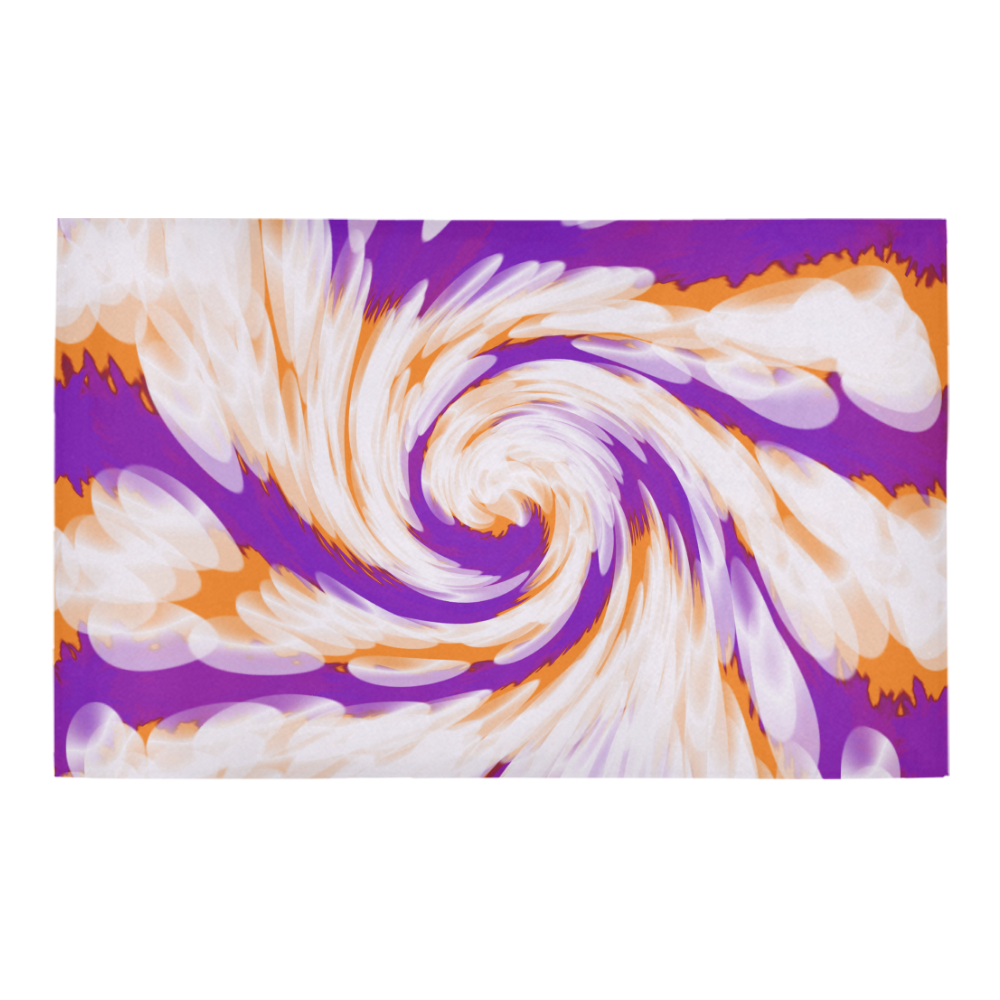 Purple Orange Tie Dye Swirl Abstract Bath Rug 20''x 32''