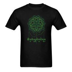 Mandala with Green Tara Mantra Men's T-Shirt in USA Size (Two Sides Printing)