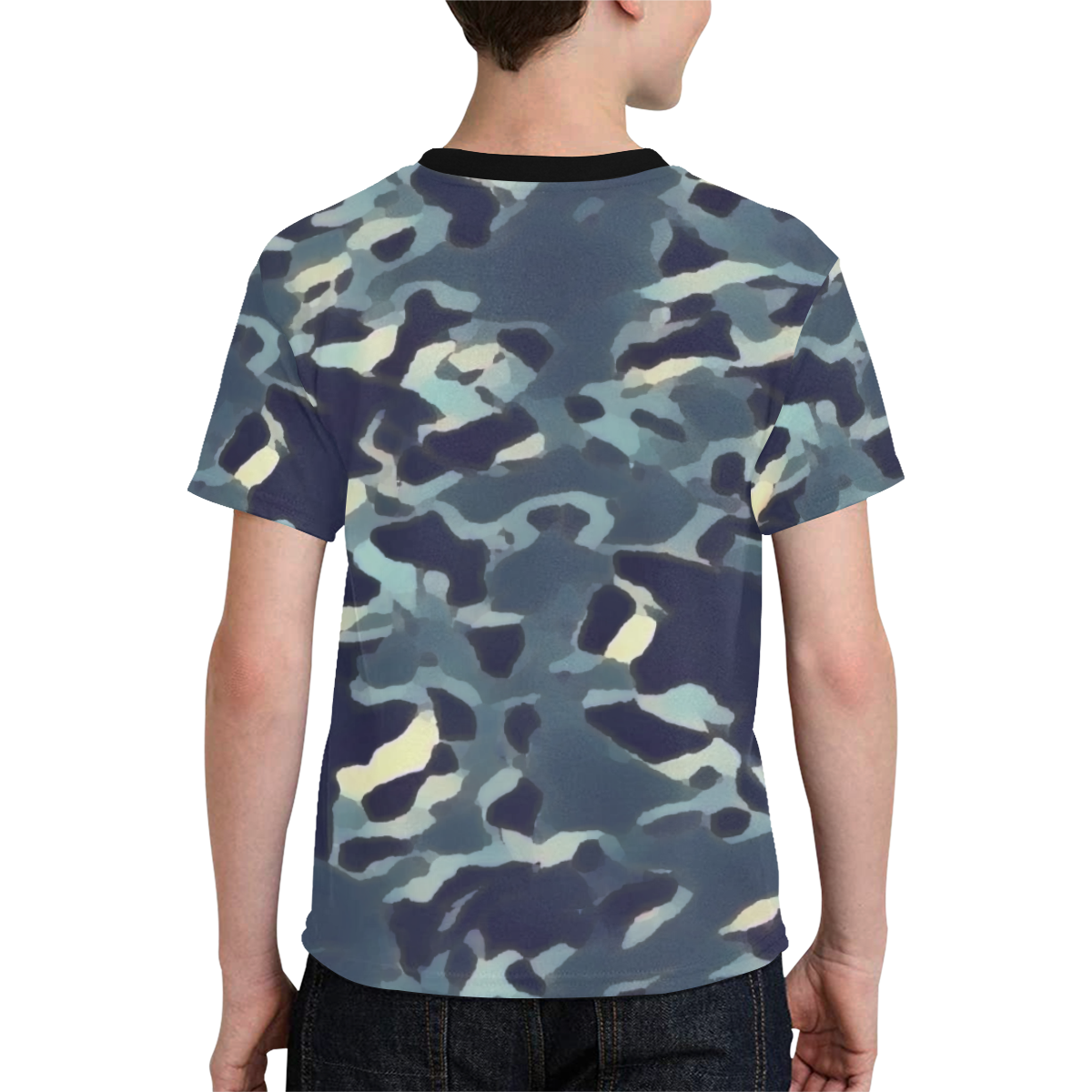 CAMOUFLAGE BLUE WASHED-OUT Kids' All Over Print T-shirt (Model T65)