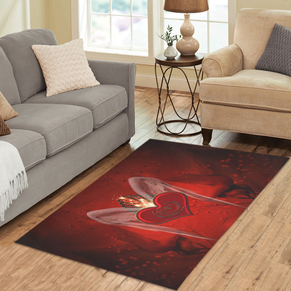 Heart with wings Area Rug 5'x3'3''