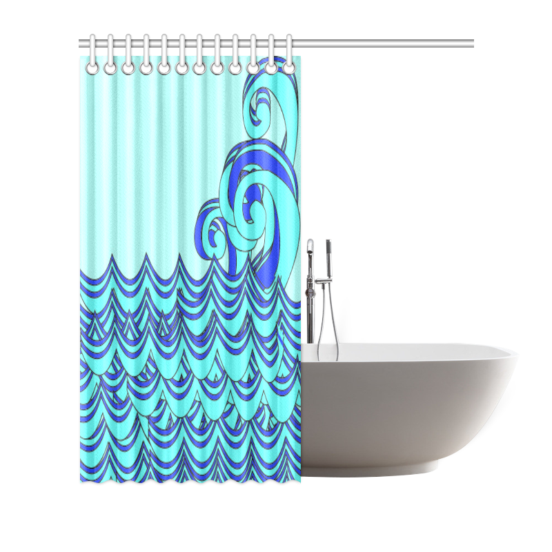 wavesshowercurtain Shower Curtain 72"x72"