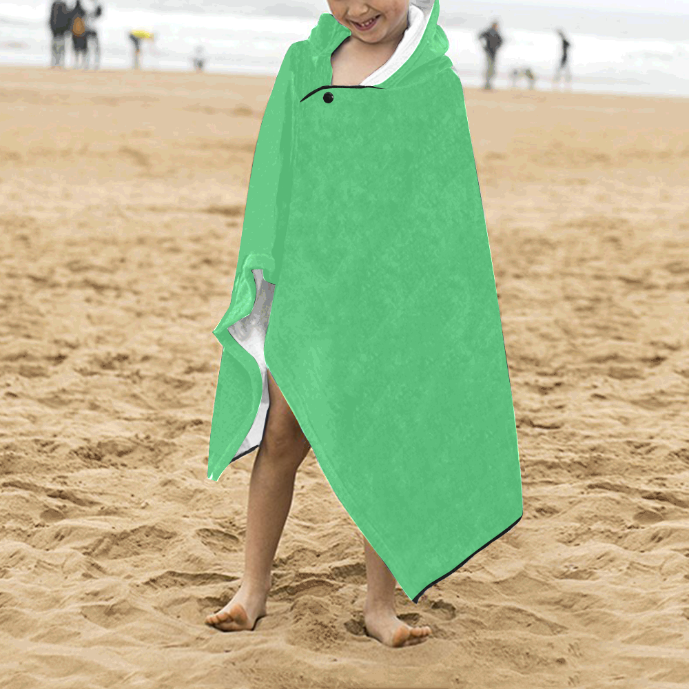color Paris green Kids' Hooded Bath Towels