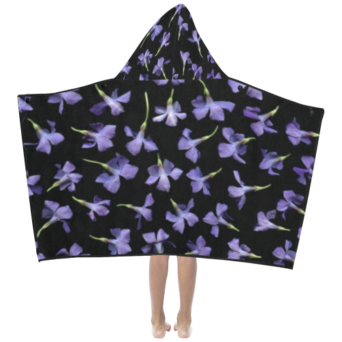 violet flowers Kids' Hooded Bath Towels
