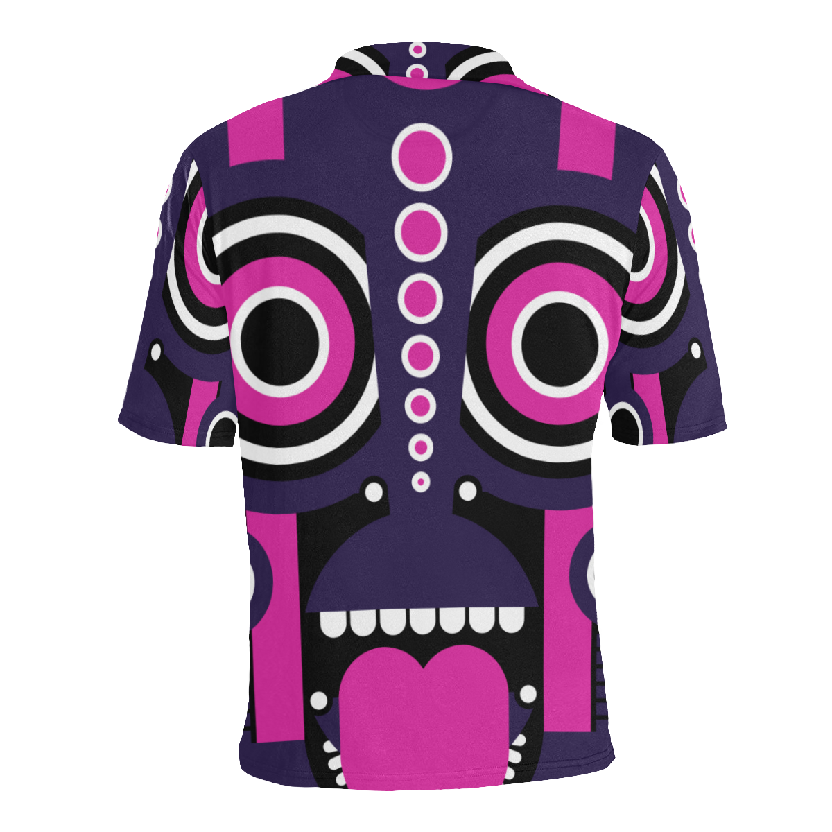 Pink Purple Tiki Tribal Men's All Over Print Polo Shirt (Model T55)