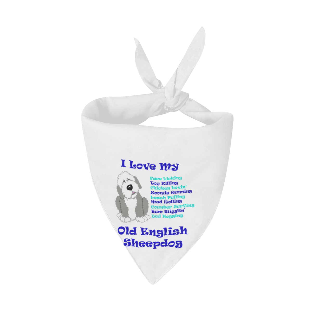 I love My- white Pet Dog Bandana/Large Size