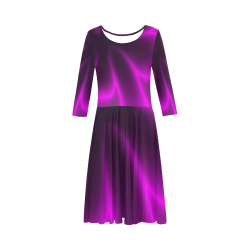 Purple Blossom Elbow Sleeve Ice Skater Dress (D20)