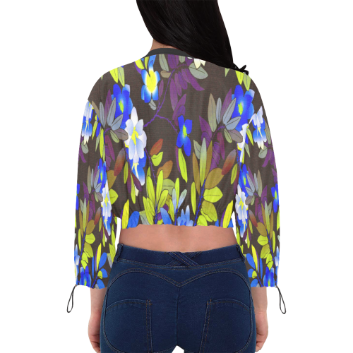 FLORAL DESIGN 1 Cropped Chiffon Jacket for Women (Model H30)